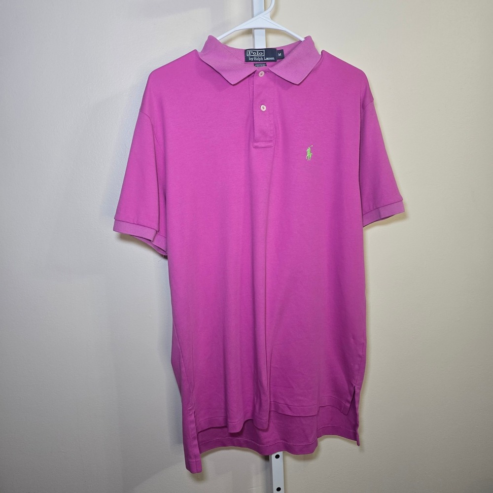 Polo Ralph Lauren Men Classic Fit Pink Polo Shirt Pony‎ Logo Size M